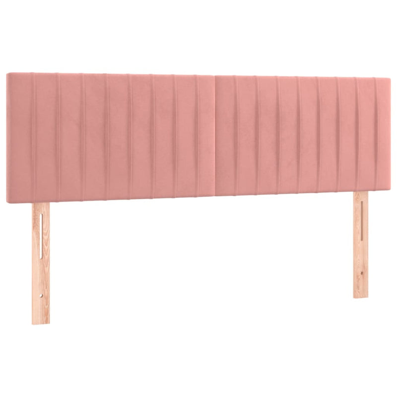 Pat box spring cu saltea, roz, 140x200 cm, catifea