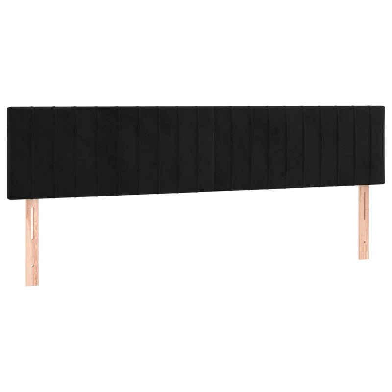 Pat box spring cu saltea, negru, 160x200 cm, catifea
