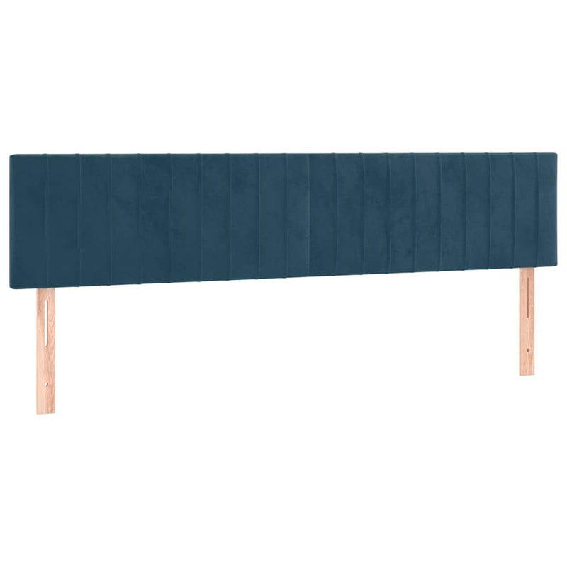 Pat box spring cu saltea, albastru închis, 160x200 cm, catifea