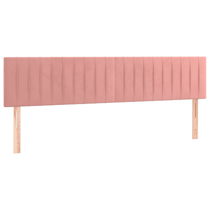Pat box spring cu saltea, roz, 160x200 cm, catifea