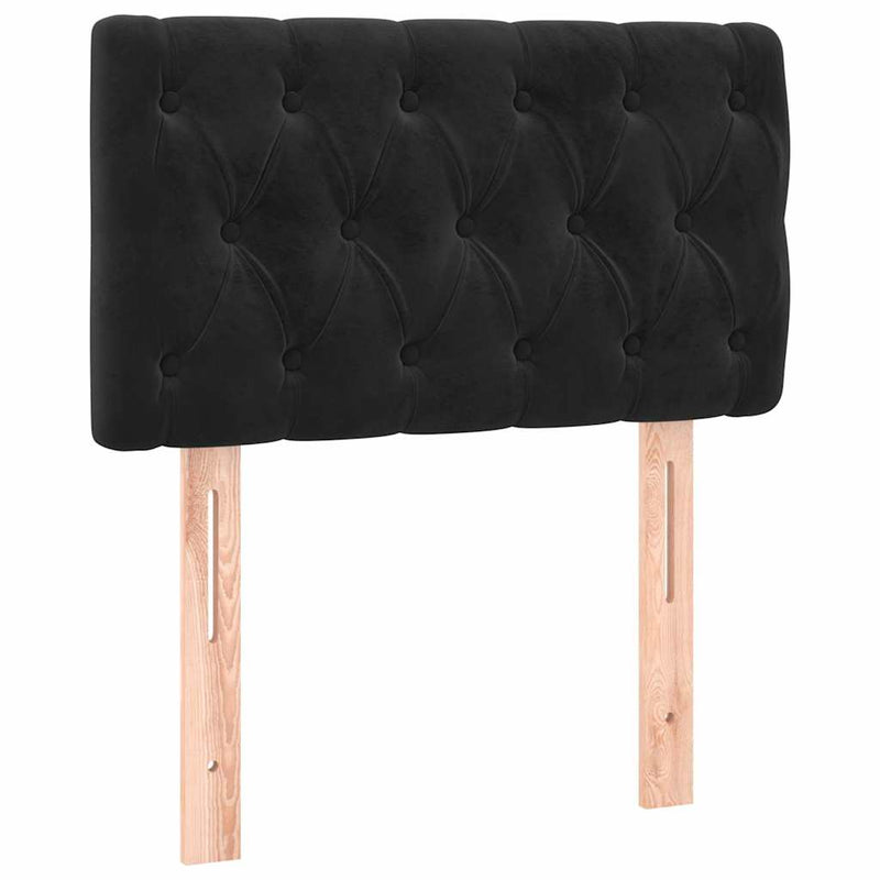 Pat box spring cu saltea, negru, 80x200 cm, catifea