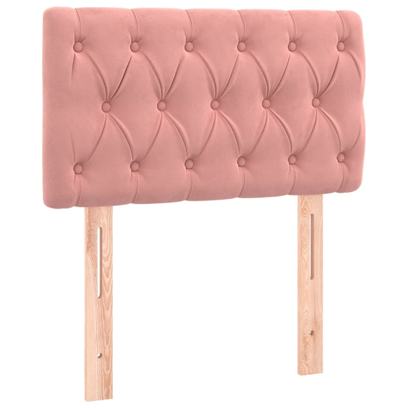 Pat box spring cu saltea, roz, 80x200 cm, catifea