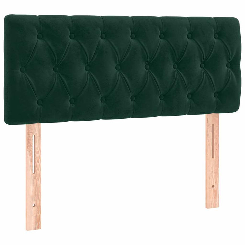 Pat box spring cu saltea, verde închis, 90x200 cm, catifea