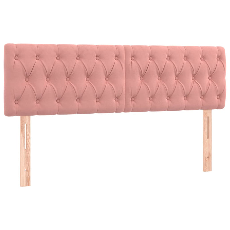 Pat box spring cu saltea, roz, 140x190 cm, catifea