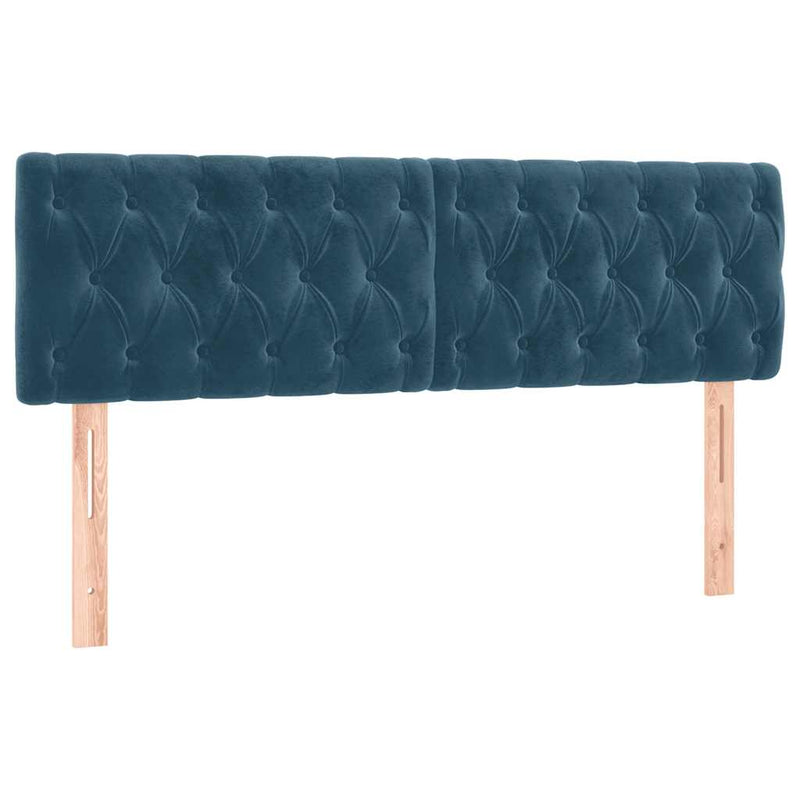 Pat box spring cu saltea, albastru închis, 140x200 cm, catifea