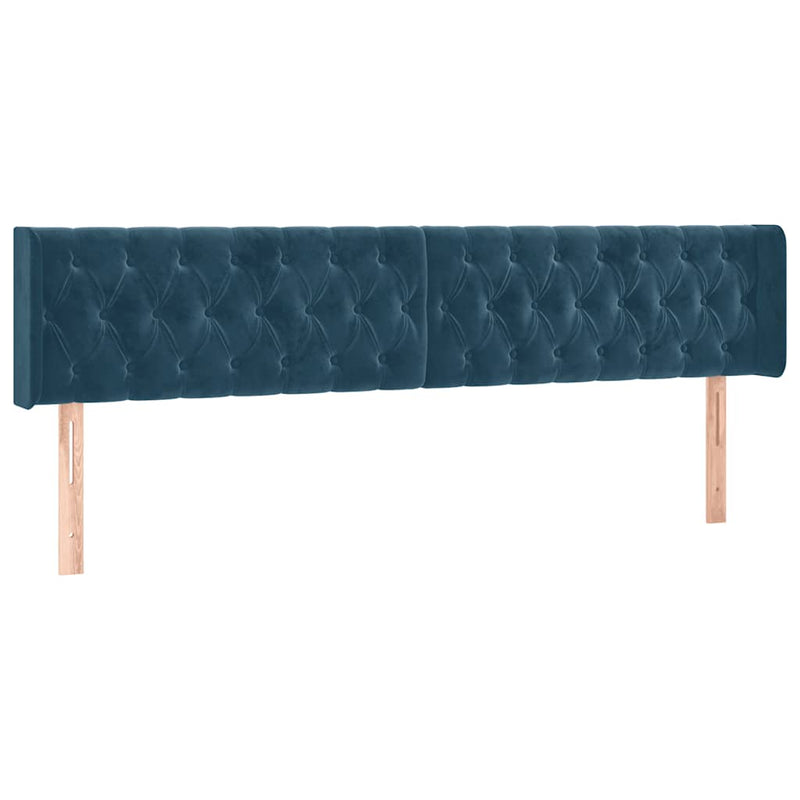 Pat box spring cu saltea, albastru închis, 180x200 cm, catifea