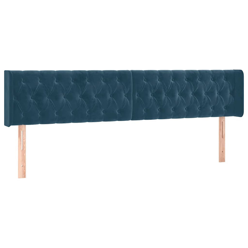 Pat box spring cu saltea, albastru închis, 200x200 cm, catifea