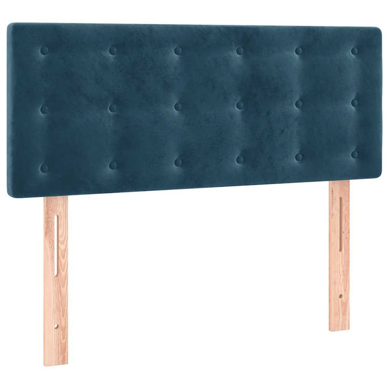 Pat box spring cu saltea, albastru închis, 80x200 cm, catifea
