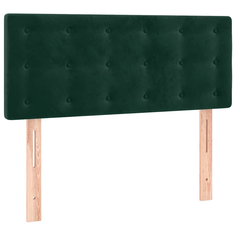 Pat box spring cu saltea, verde închis, 100x200 cm, catifea