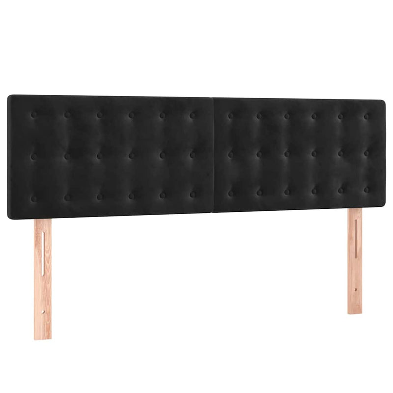 Pat box spring cu saltea, negru, 140x190 cm, catifea