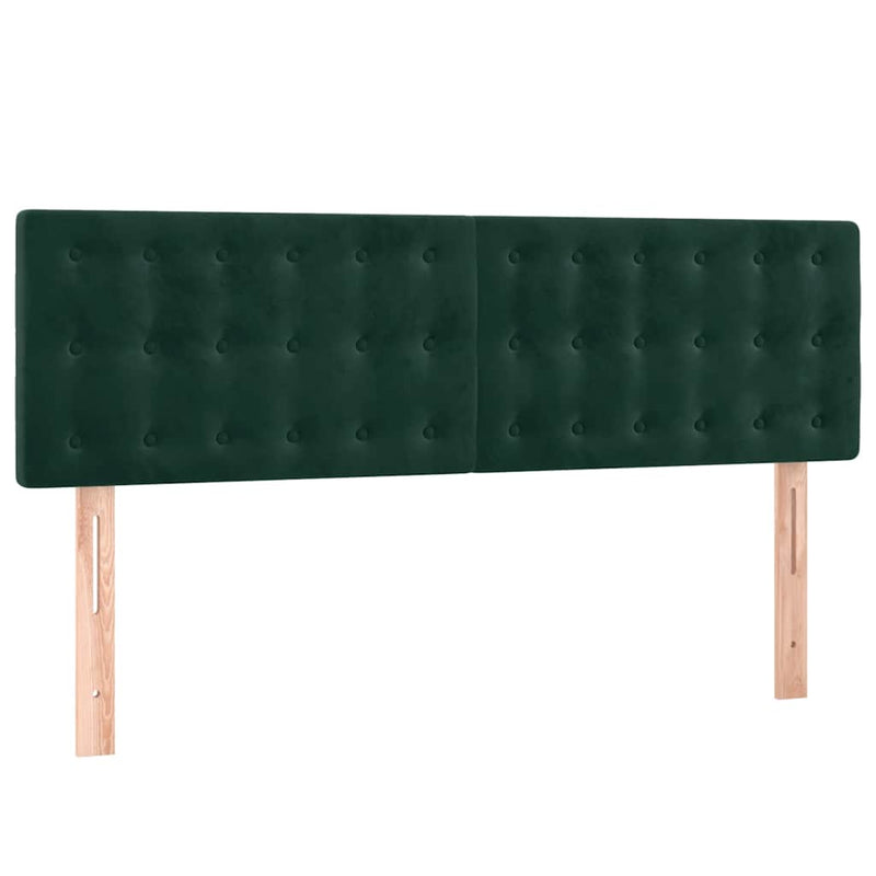 Pat box spring cu saltea, verde închis, 140x190 cm, catifea
