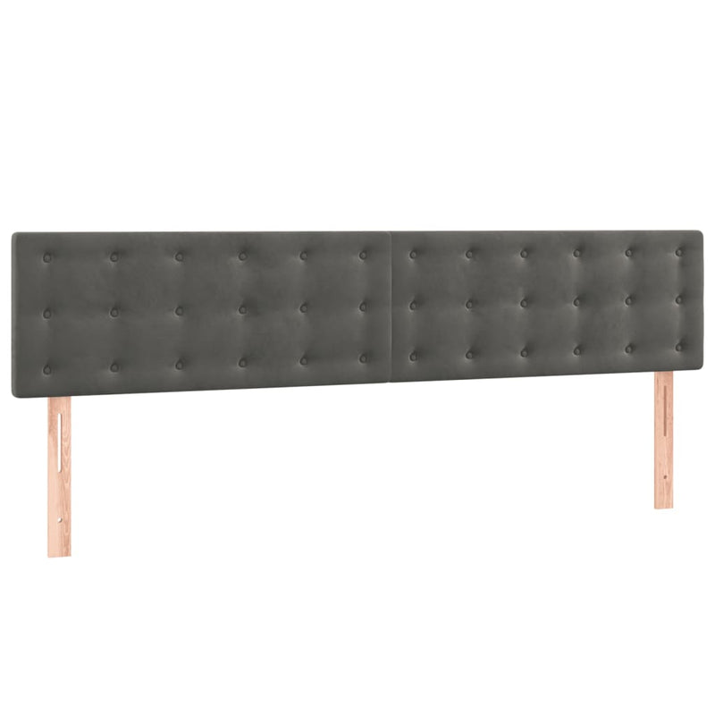 Pat box spring cu saltea, gri închis, 160x200 cm, catifea