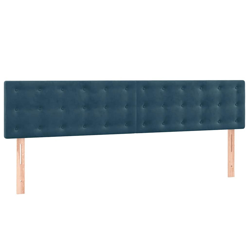 Pat box spring cu saltea, albastru închis, 160x200 cm, catifea