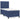 Pat box spring cu saltea, albastru, 90x200 cm, textil