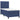 Pat box spring cu saltea, albastru, 90x200 cm, textil