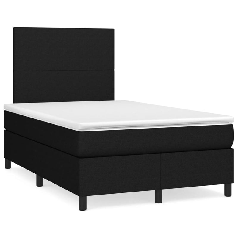Pat box spring cu saltea, negru, 120x200 cm, textil