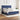Pat continental cu saltea, albastru, 160x200cm, material textil