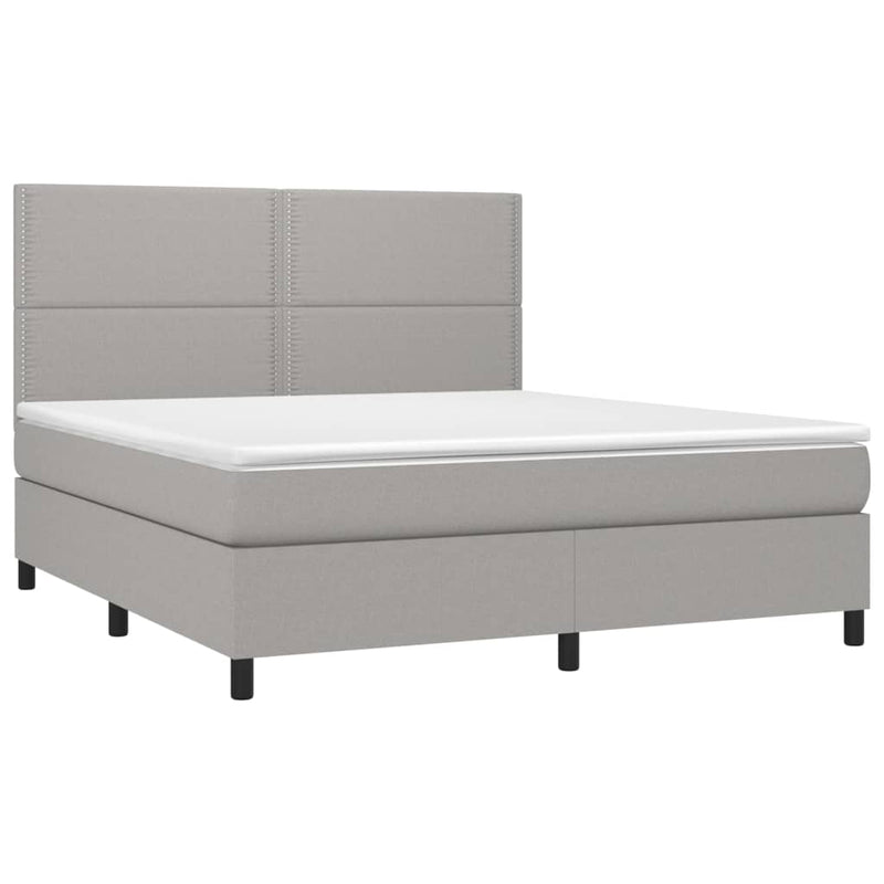 Pat continental, gri deschis, 180x200 cm, material textil