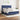 Pat box spring cu saltea, albastru, 180x200 cm, material textil