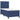 Pat box spring cu saltea, albastru, 80x200 cm, textil