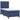Pat box spring cu saltea, albastru, 90x190 cm, textil