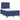 Pat box spring cu saltea, albastru, 120x200 cm, textil