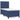 Pat box spring cu saltea, albastru, 80x200 cm, textil