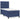 Pat box spring cu saltea, albastru, 90x190 cm, textil