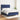 Pat box spring cu saltea, albastru, 140x200 cm, textil