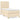 Pat box spring cu saltea, crem, 90x190 cm, textil