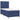Pat box spring cu saltea, albastru, 90x200 cm, textil