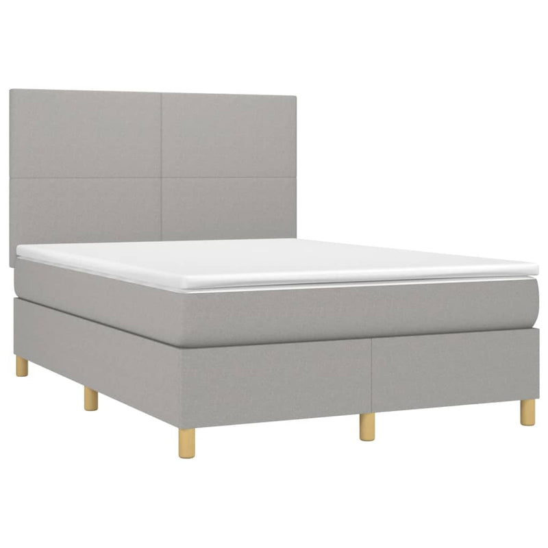 Pat continental, gri deschis, 140x200 cm, material textil