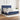 Pat box spring cu saltea, albastru, 180x200 cm, material textil