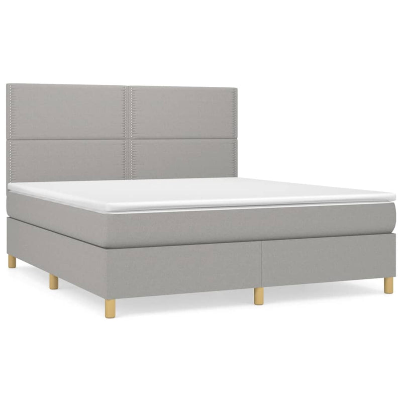 Pat continental, gri deschis, 180x200 cm, material textil