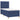 Pat box spring cu saltea, albastru, 100x200 cm, textil