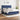 Pat continental cu saltea, albastru, 160x200cm, material textil