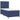 Pat box spring cu saltea, albastru, 90x200 cm, textil