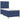 Pat box spring cu saltea, albastru, 100x200 cm, textil