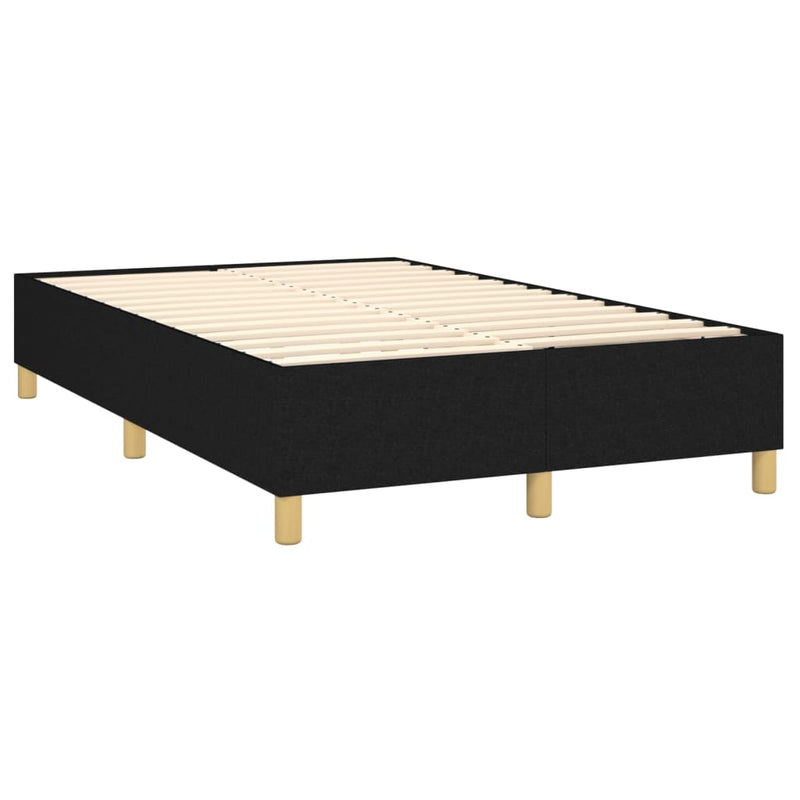 Pat box spring cu saltea, negru, 120x200 cm, textil