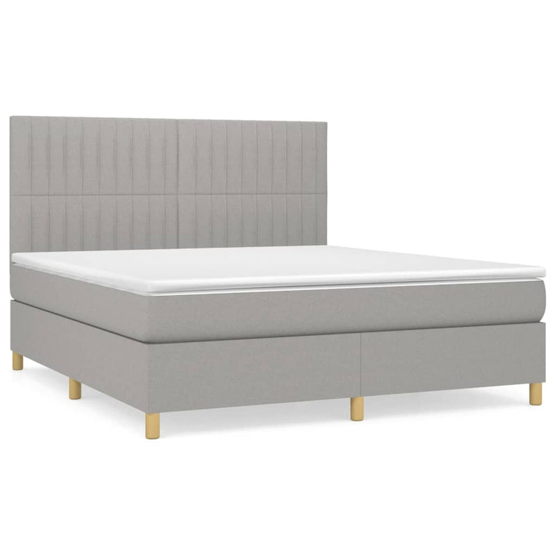 Pat continental, gri deschis, 180x200 cm, material textil