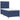 Pat box spring cu saltea, albastru, 80x200 cm, textil