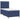 Pat box spring cu saltea, albastru, 90x200 cm, textil