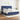 Pat box spring cu saltea, albastru, 200x200 cm, textil