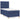 Pat box spring cu saltea, albastru, 80x200 cm, textil
