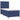 Pat box spring cu saltea, albastru, 90x190 cm, textil