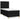 Pat box spring cu saltea, negru, 90x200 cm, textil
