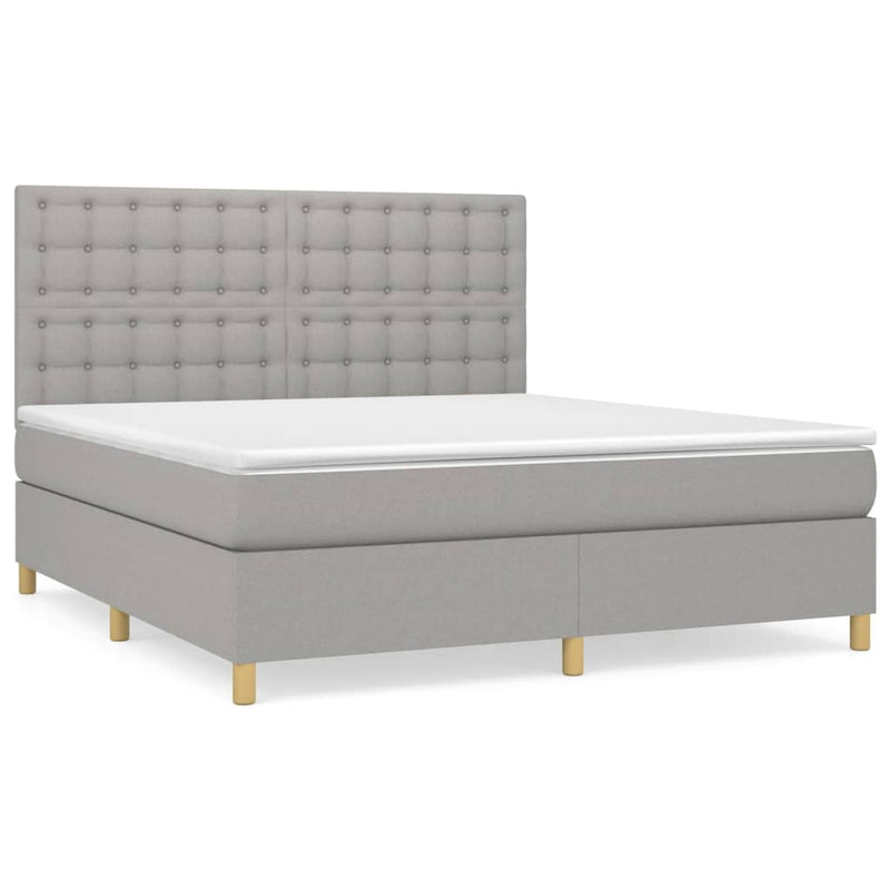 Pat continental, gri deschis, 180x200 cm, material textil