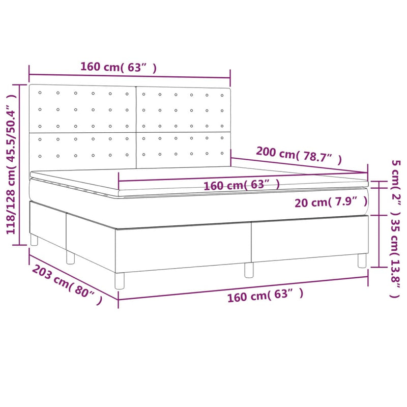 Pat box spring cu saltea, cappuccino, 160x200cm piele ecologică