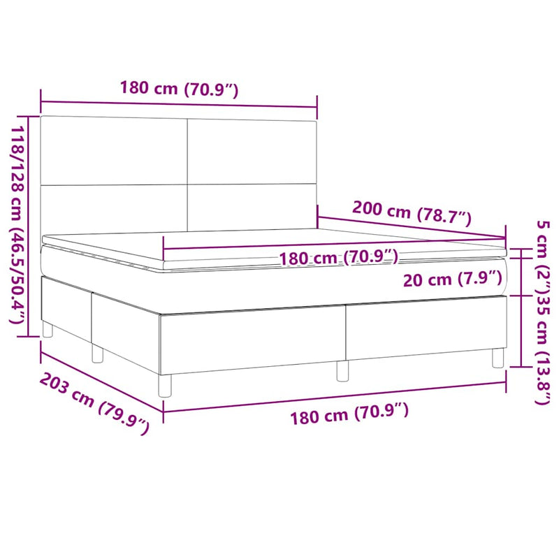 Pat box spring cu saltea, verde închis, 180x200 cm, catifea