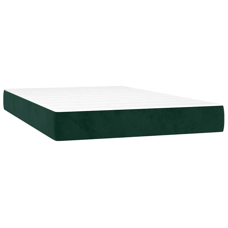 Pat box spring cu saltea, verde închis, 120x200 cm, catifea